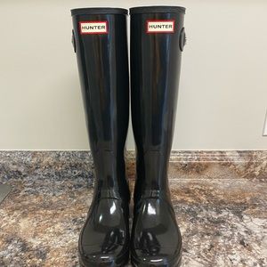 HUNTER, Original High Gloss Tall Rain Boot, Sz 8, EUC